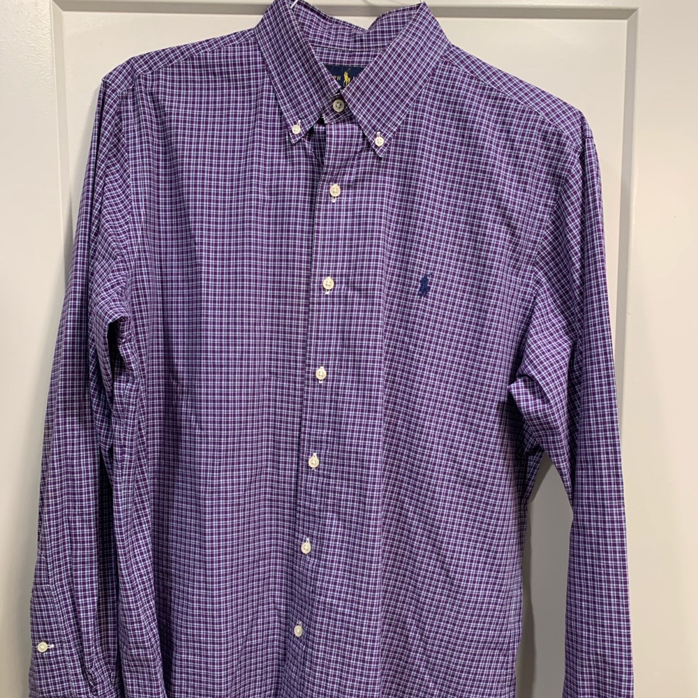 Polo Ralph Lauren Button Down Shirt. Purple. Size large.